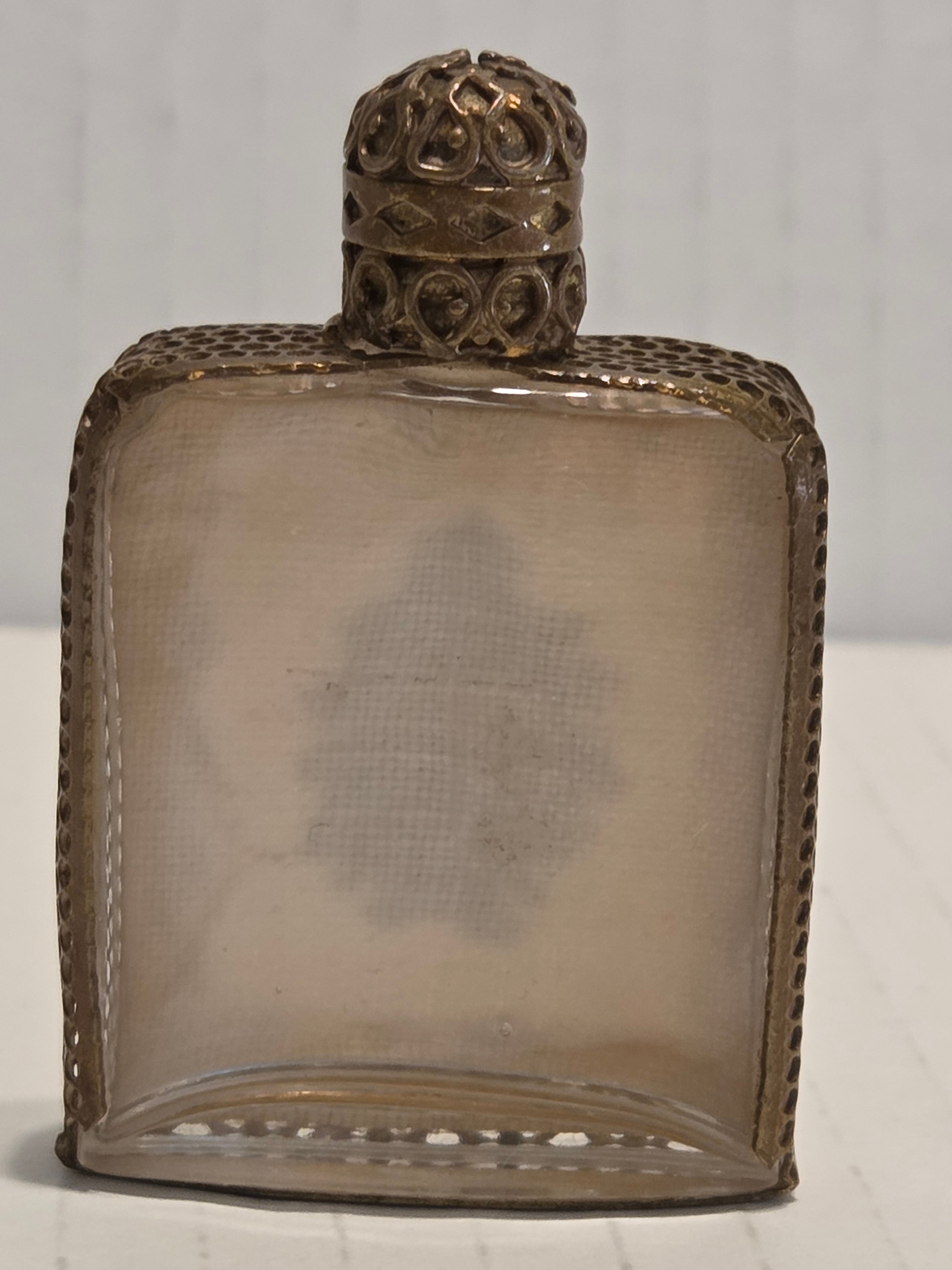 Vintage Pompadour Austrian Petit Point Perfume Bottle | Gilt Metal Filigree Scent Flacon | 1940s Vanity Decor